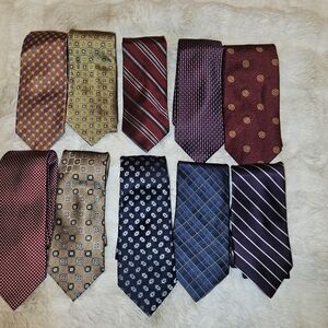 Lot Of 10 JOS.A.BANK MEN'S TIE 100% SILK MADE IN CHINA/ITALY, Various Colors
